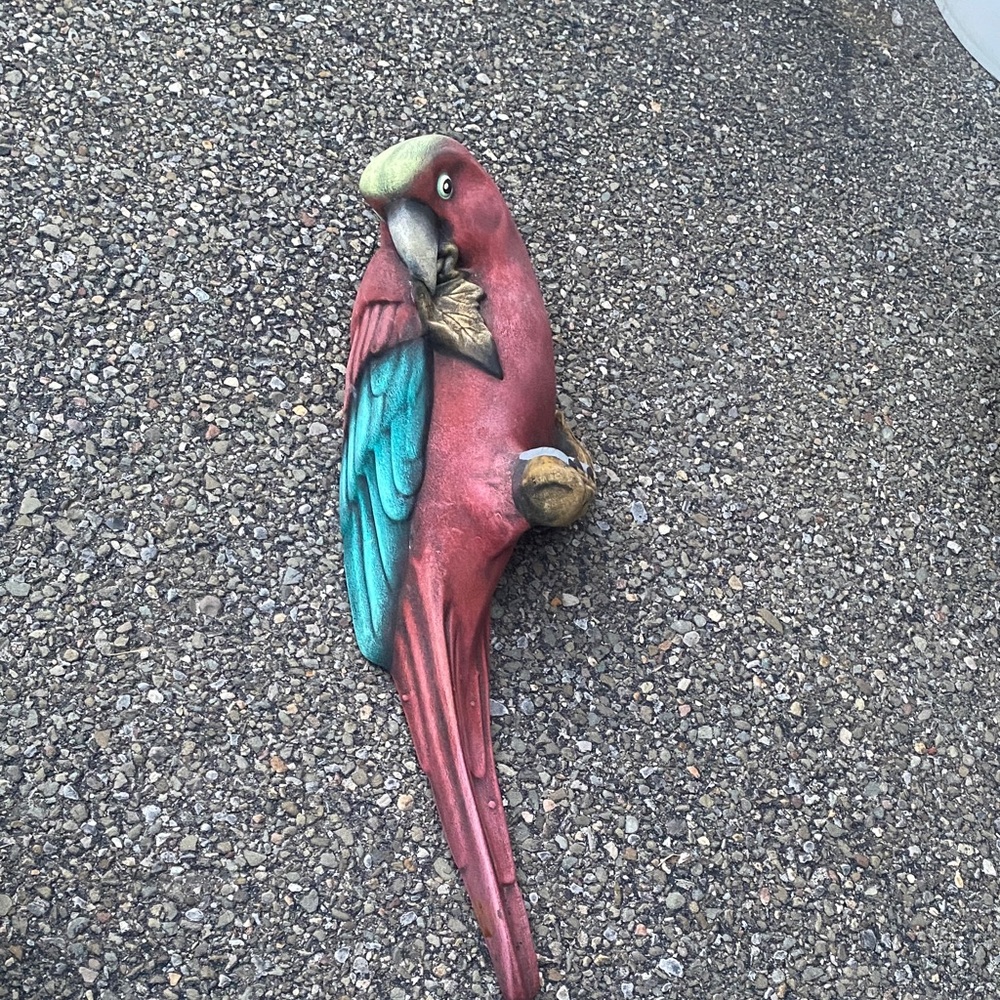 Vibrant Red and Green Parrot Bird Wall Decor